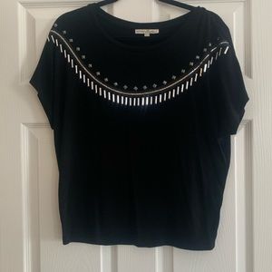 Black studded design tee